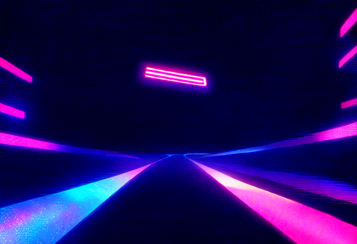 An endless neon highway running to the horizon with no toll gate in sight — what unlimited, unmetered token access looks like to the people who set the defaults.