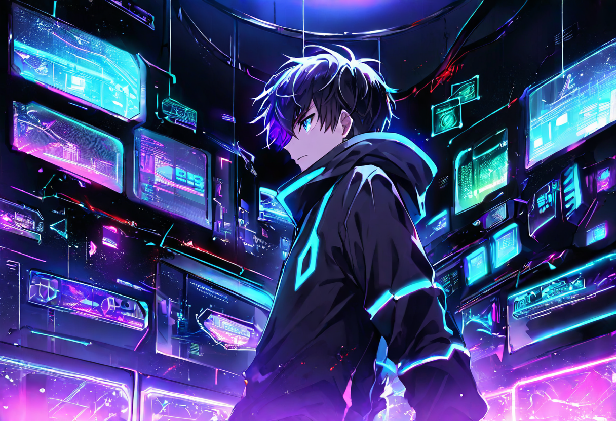 A lone hooded engineer stands amid a wall of glowing cyberpunk monitors and readouts — the telemetry a long, hard agent session throws off, and the spend it quietly adds up to.